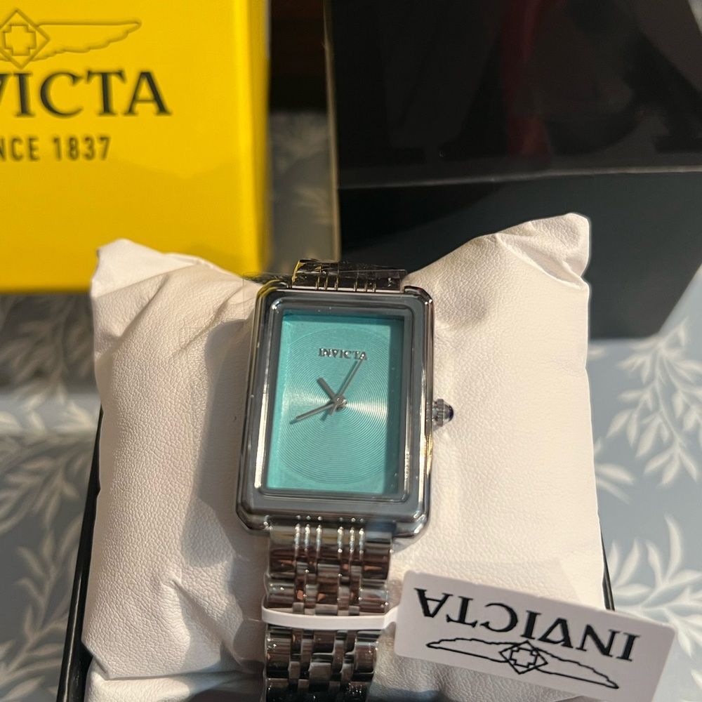 Invicta women's watch wildflower Princess Silver and Blue Rectangular Watch - Picture 2 of 4